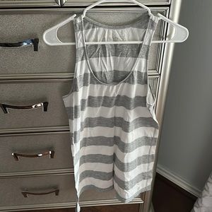 Size large gray and white striped Aeropostale tank top